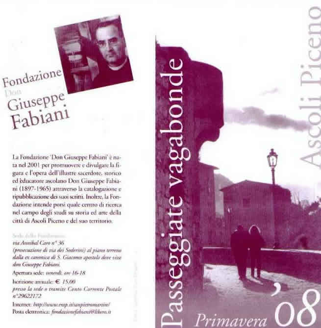 Sesto ciclo di incontri della Fondazione Don Giuseppe Fabiani di Ascoli Piceno - Primavera 2008
